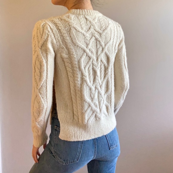 Isabel Marant gayle alpaca cable knit sweater ecru cream white - Picture 12 of 13